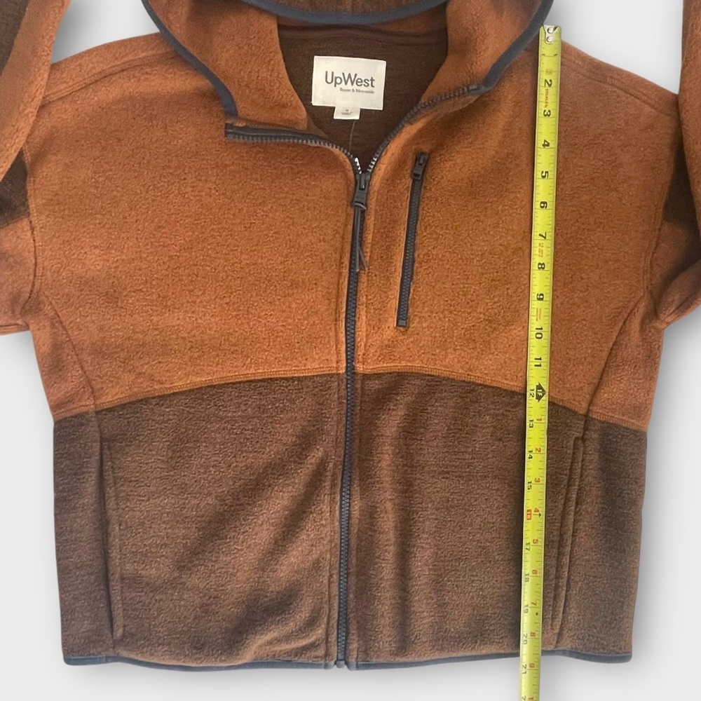 NEW UpWest Cropped Hoodie Jacket Womens Small Brown Sweater Sherpa Earthy Rustic - Picture 7 of 12